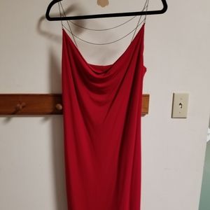 Red dress with chain detail
